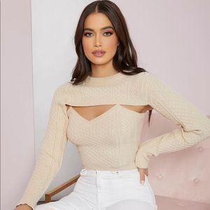 SHEIN Super Crop Sweater Top w/ Knit Top